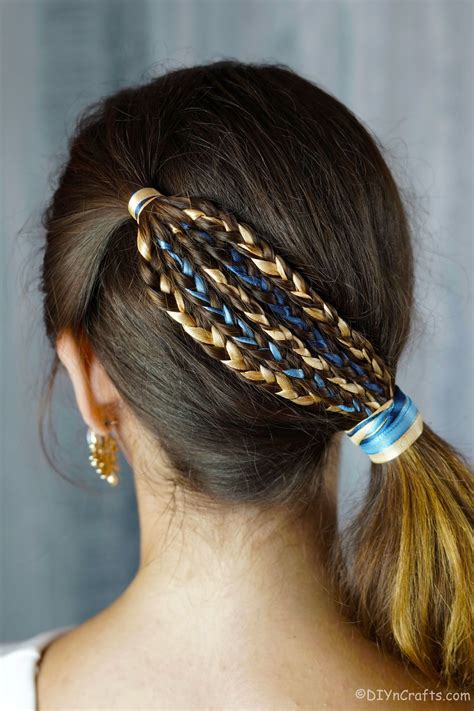 Stunning Ribbon Braided Side Swept Low Ponytail - DIY & Crafts