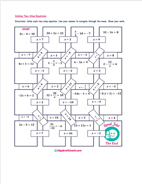Image result for Solving Equations Worksheet Fun Activity