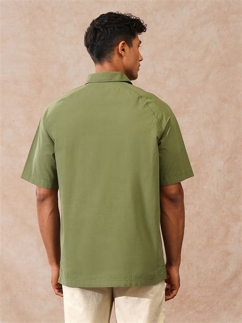 Solid Polo Collar Shirt | Olive – Wrogn