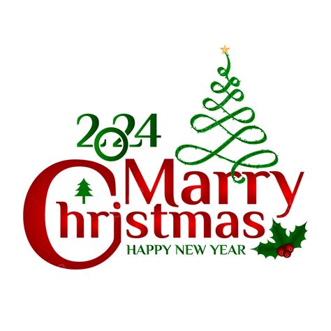 Merry Christmas 2024 Happy New Year Greetings Text Vector, 2024, Merry Christmas, New Year PNG ...