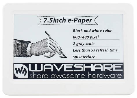 Buy Waveshare 7.5inch Passive NFC-Powered e-Paper No Battery Required ...