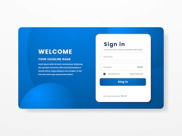 Sign in user interface ui page banner design layout | Premium Vector
