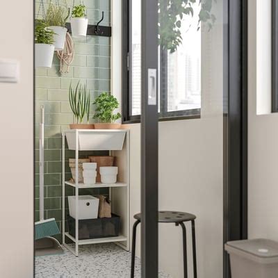 JOSTEIN shelving unit with container, in/outdoor/metal white, 41x40x90 ...