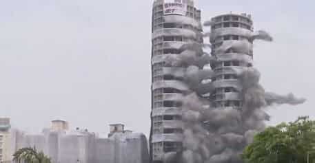 Noida Supertech twin towers demolished with 3700 kg of explosives ...
