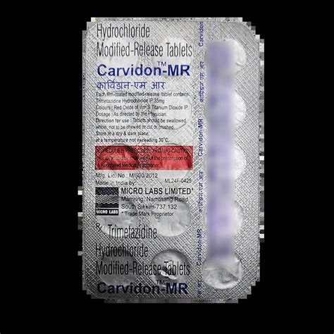 CARVIDON MR TABLET 15'S : View Price, Combination and Alternatives ...
