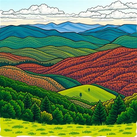 Appalachian Plateau Georgia Drawing Image – Free AI Generator | Makepix
