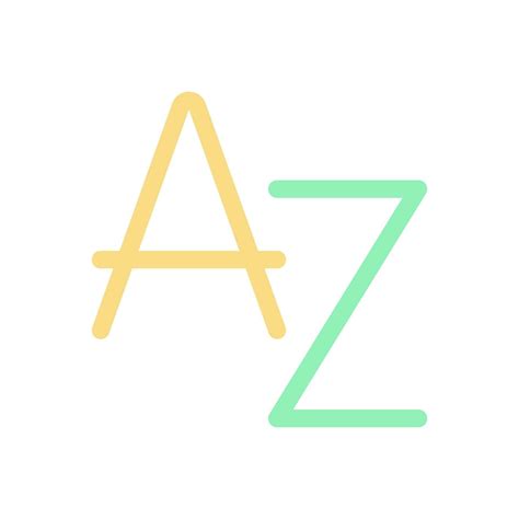 Inglés alfabeto plano color ui icono. vocabulario y diccionario. texto ...