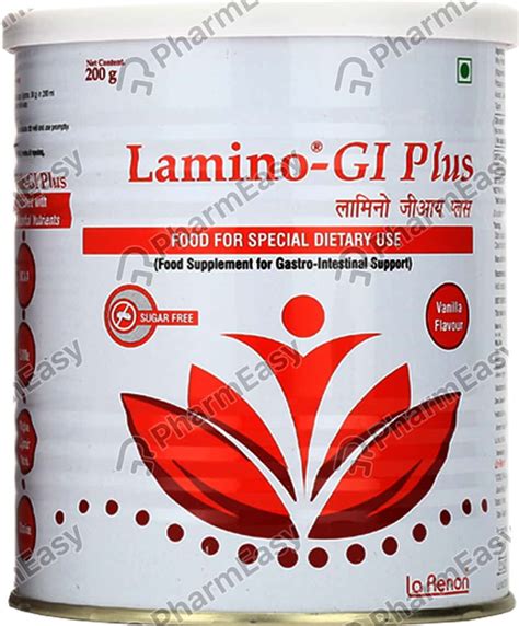 Buy LAMINO GI PLUS VANILLA FLAVOUR SUGAR FREE TIN OF 200GM ORAL POWDER ...