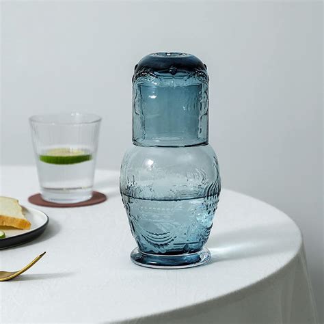 Amazon.com: PRTECY 25 Oz Bedside Water Carafe and Glass Set, Vintage ...