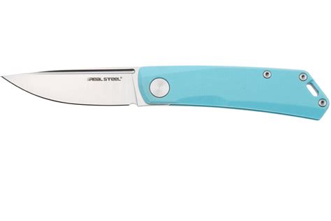 Real Steel Luna Lite 7043 Satin D2, Blue G10, pocket knife | Advantageously shopping at ...