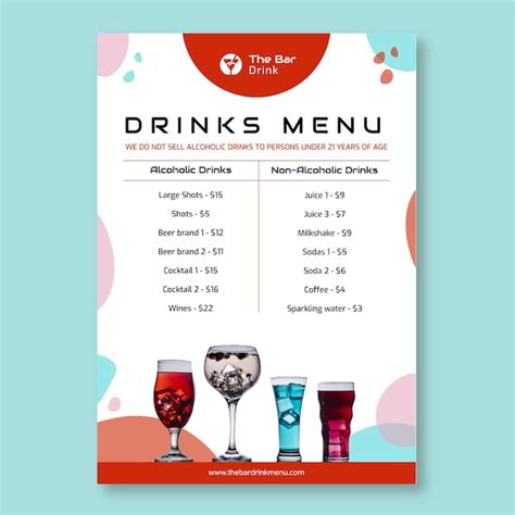 Drink menu template Vectors - Download Free High-Quality Vectors from ...