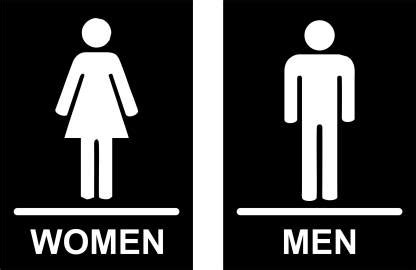 Clear Design Toilet Bathroom Sign (1 Male-1 Female) Emergency Sign ...