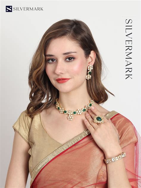 Amira Sterling Silver Polki Necklace – silvermark