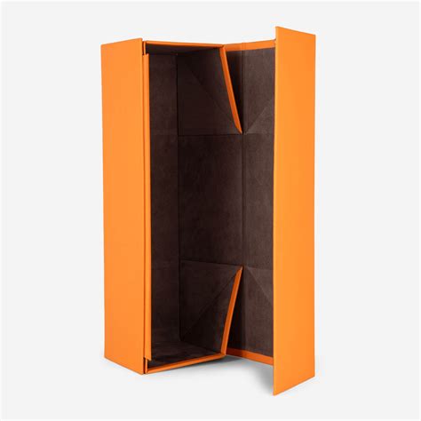 Vegan Leather Foldable Wine Gift Box (Orange) – Paparaty