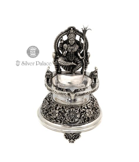 92.5 Oxidised Silver Karumbu Kamatchi Deepam - Silver Palace