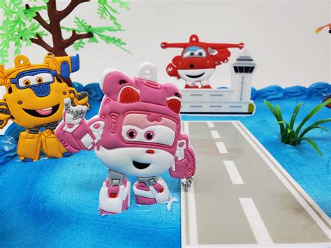 Super Wings Cake Topper Set Featuring Jett, Dizzy, Donnie, Mira and ...