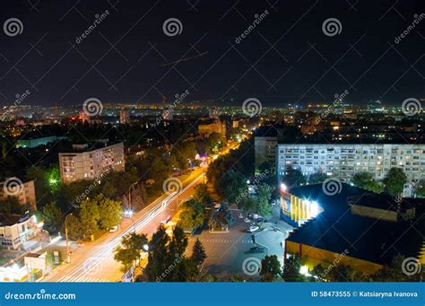 Night City, Electric Lights. Chisinau, Moldova Editorial Image - Image ...