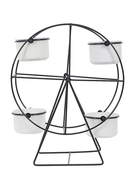 Revolving Wheel Black & White Planter Stand – Writings On The Wall