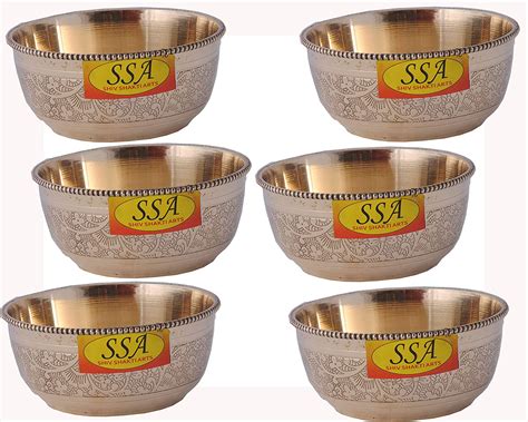 Buy SHIV SHAKTI ARTS Handmade Pure Brass Embossed Design Katori Bowl ...