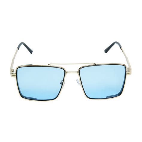 Chokore Double Bridge Aviator Sunglasses (Blue & Black Gold)