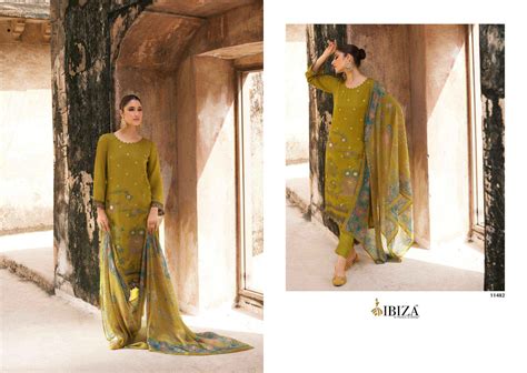 Ibiza Torani Exclusive Designer Muslin Jacquard Suit Catalog Suppliers
