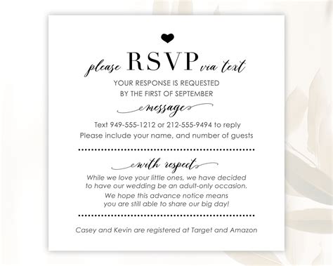 RSVP by Text Cards / Printed RSVP Cards / Reply Cards for Wedding Invitation / Sa… | Rsvp ...