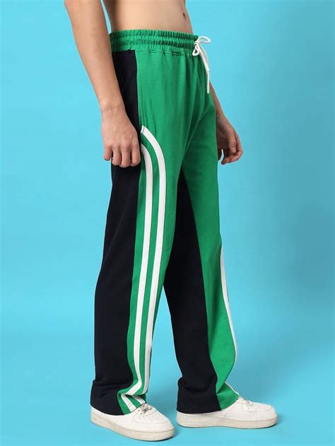 SKATER KOREAN BAGGY JOGGERS GREEN BLACK
