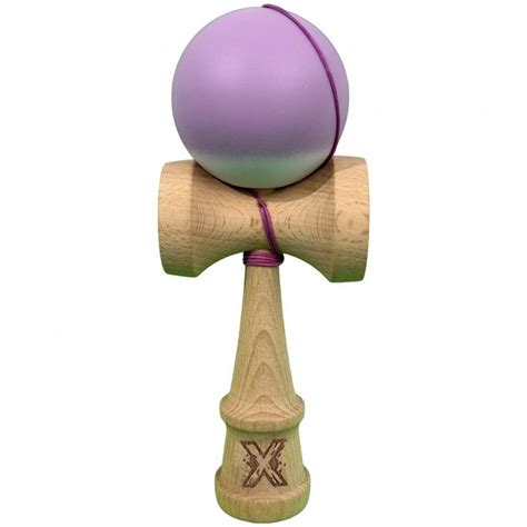 Kendama X Originala, Profesionala, din Lemn cu Bila Cauciucata, 18 x 6 ...