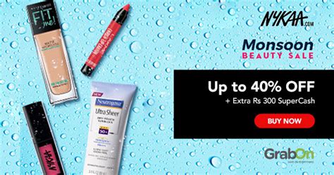 Nykaa Coupons → Beauty SALE Offers Flat 40% + Rs 300 OFF Code