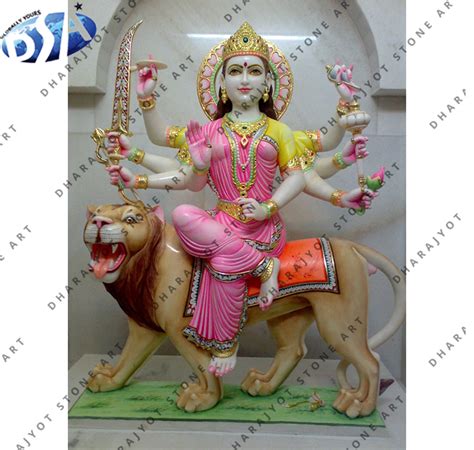 Ambaji Mata White Marble God Statue – Dharajyot Stone Art