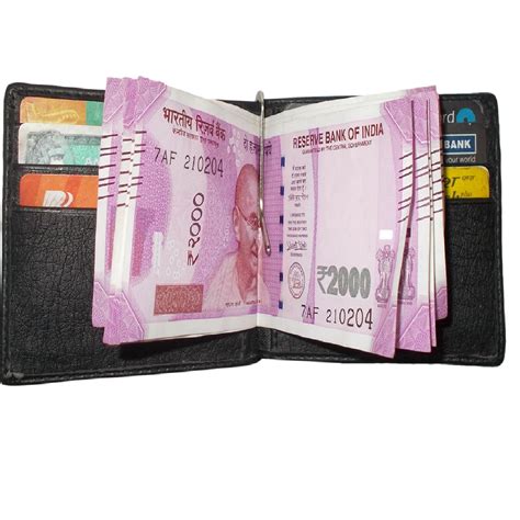 Buy Rabela Black Faux Leather Men's Card Wallet with Money Clipper (RW ...