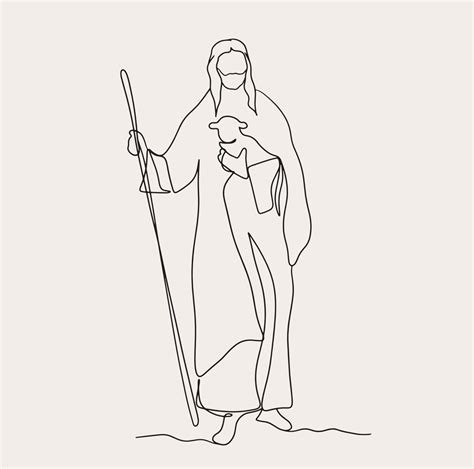 Minimalist Christian Line Art, Religious Illustration, Simple Sketch Jesus , Biblical Faith ... - illustration of faith in the bible