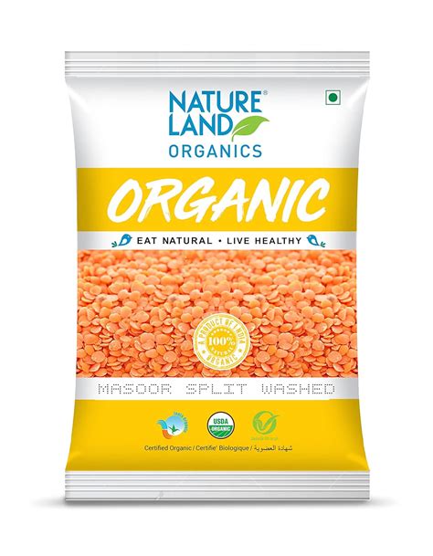 Natureland Organics Masur Dal/Split Washed 500 Gm (pack of 3) - Organic ...