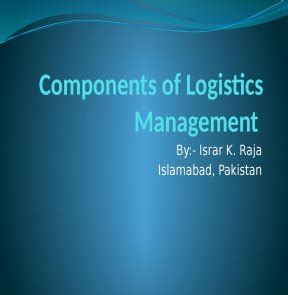 Components of Logistics 的图像结果