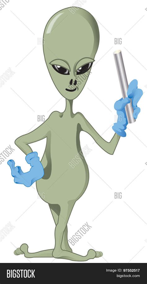 Image result for Alien with Probe Cartoon