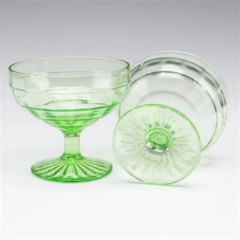 Anchor Hocking "Block Optic Green" Uranium Glass Dinnerware and ...