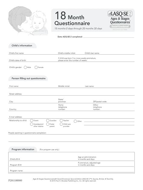 Ages And Stages Questionnaire Printable