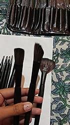 Rsentera Soft Bristle Makeup Brush Set With Pu Leather Case - Black, 24 ...