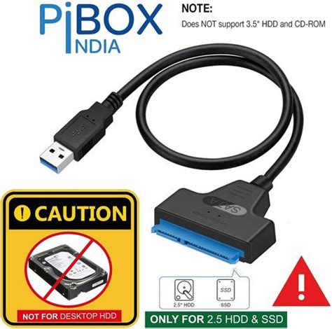 pibox india USB3.0 to 2.5" SATA III SSD/HDD Adapter Cable w/UASP - SATA ...