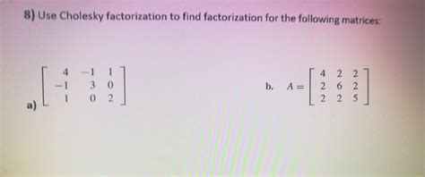 Image result for Cholesky Factorization Example