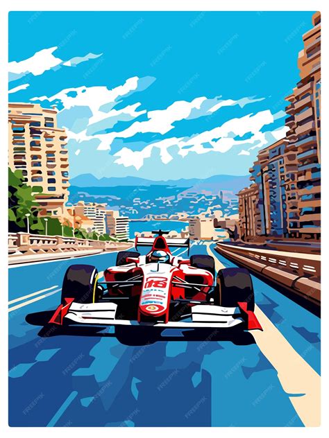 Premium Vector | Monte carlo circuit motorsport racing monaco race ...