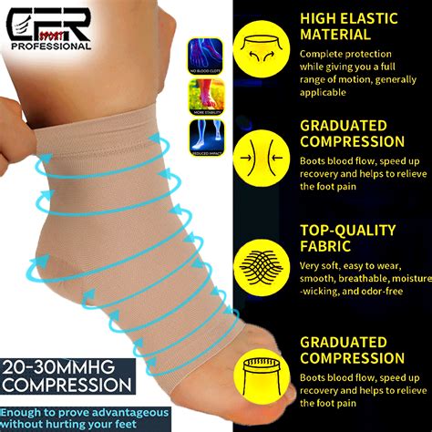 Buy Pair Ankle Support Brace Compression Sleeve Plantar Foot Fasciitis ...