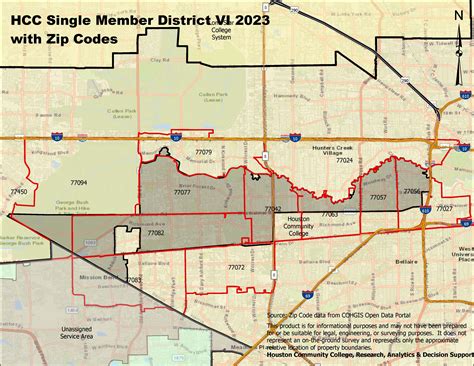 Single Member District VI Map with zip codes | Houston City College ...