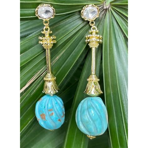 Swirl and Shine Drop Earrings – Elegant Handcrafted Earrings – AQUAMARINE