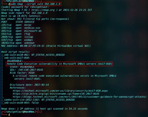 Nmap Vulnerability Scan 的图像结果