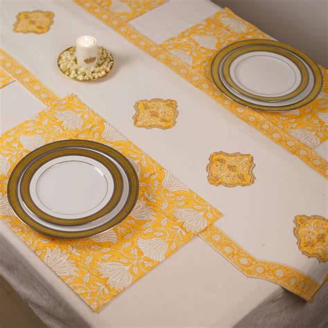 Saffron Block Print Runner