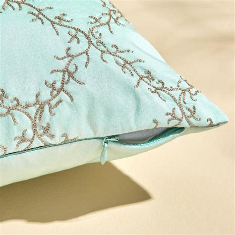 Buy Velour Embroidered Cushion Cover - 40x40cm from Home Centre at just ...