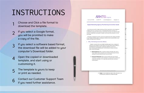 Digital Marketing Agency File Naming Convention Guide Template in Word ...