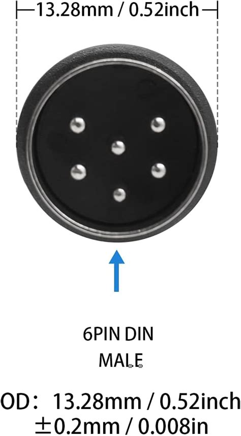 Buy Poyiccot DIN 6 PIN Male Plug Cable, 5feet 6 PIN DIN Male to Male AV ...