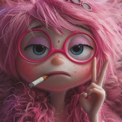 Pink Hair Cartoon Characters